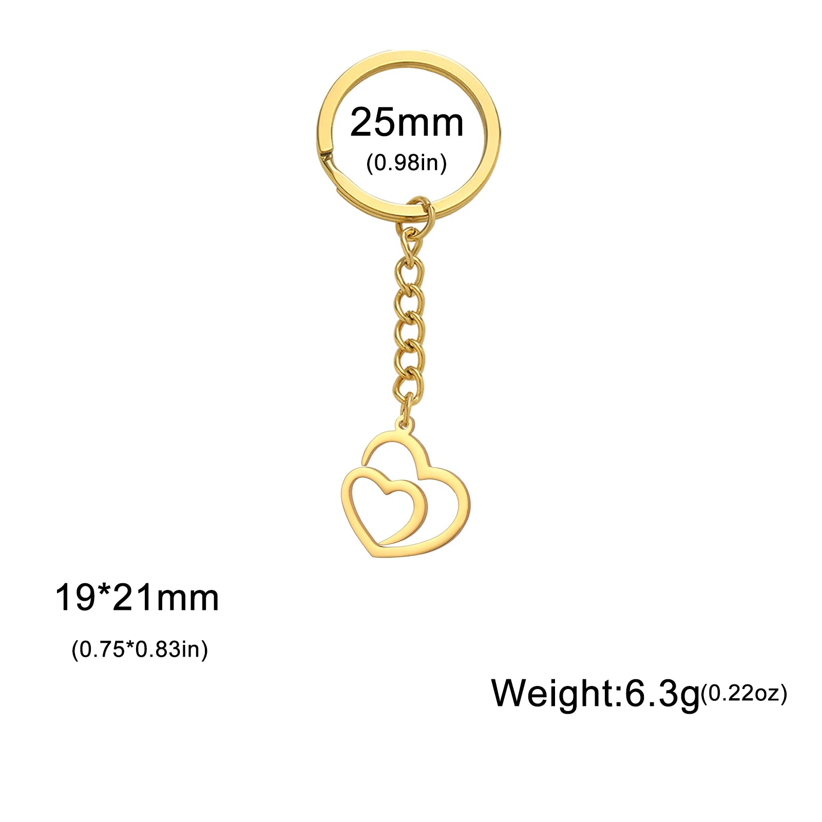 Golden Double Heart Keychain – Love Always